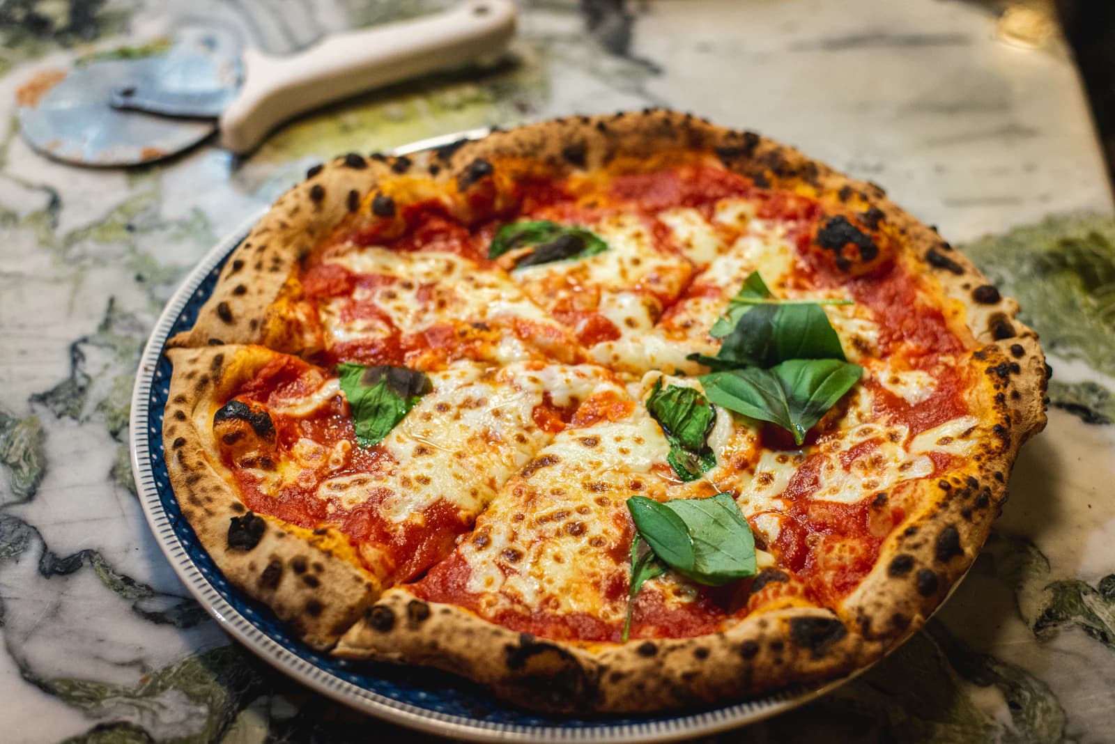 Stone-baked pizza fresh from the oven at Wow Kitchen in Gadstrup