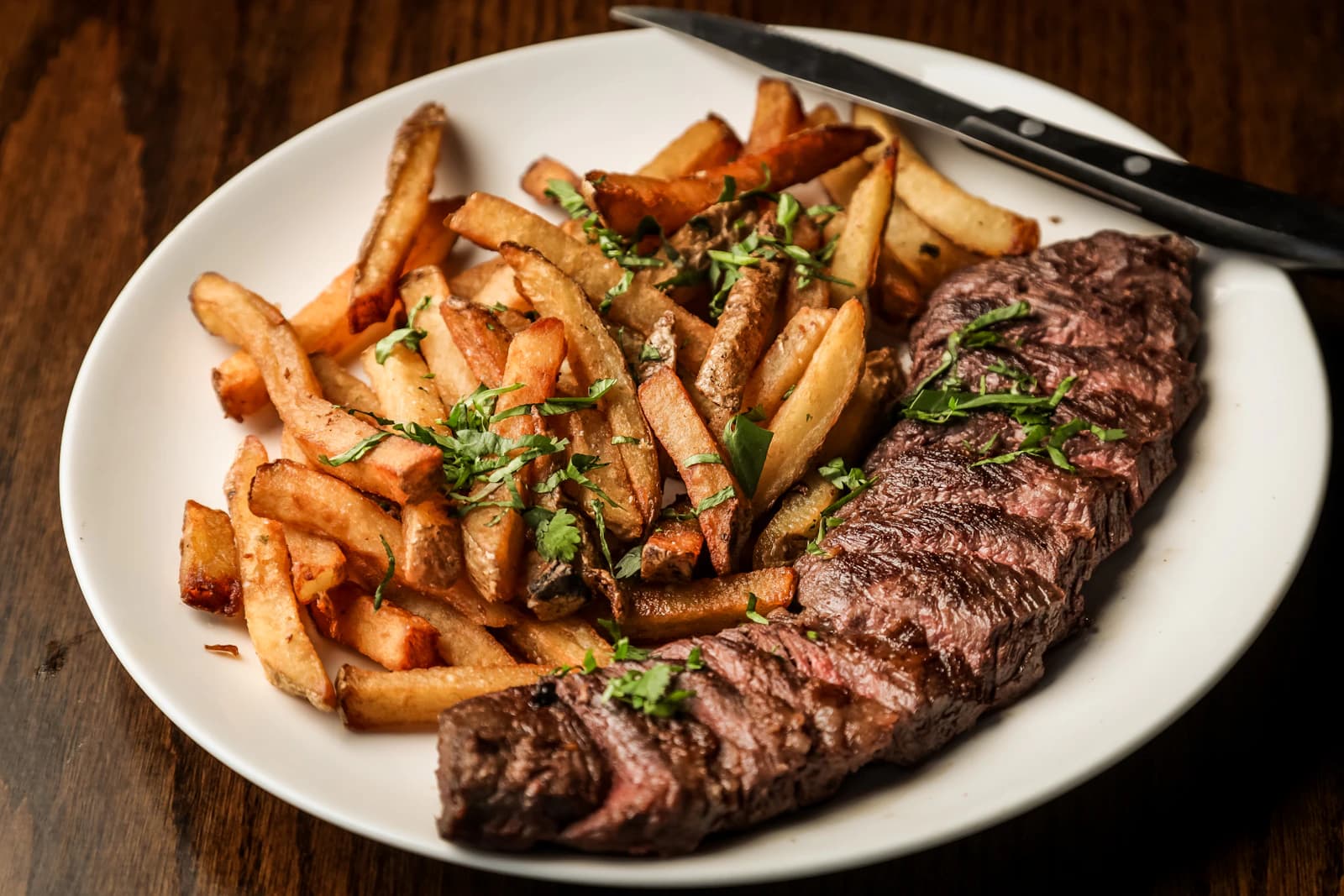 Grilled steak served with sides